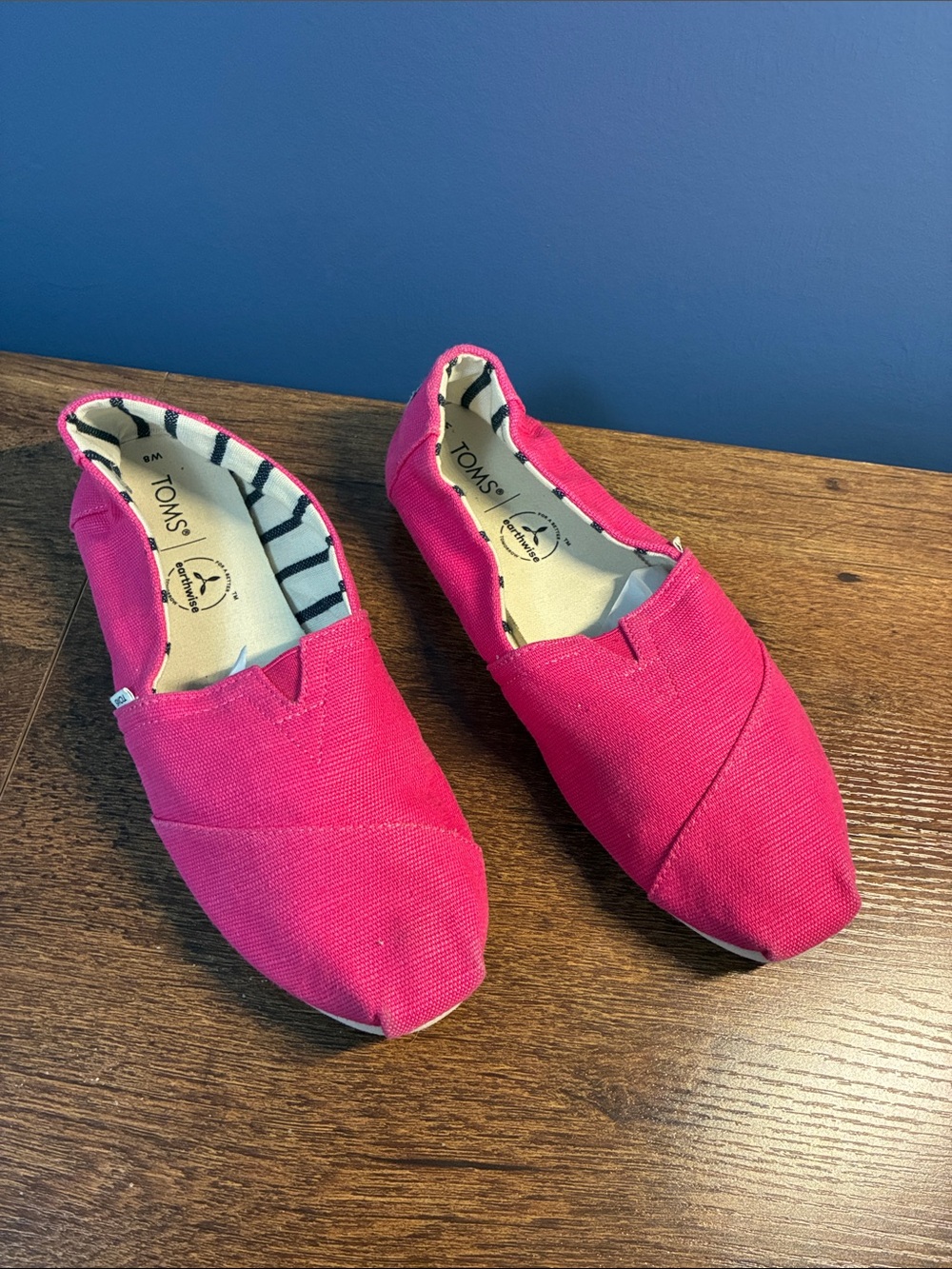 Toms Canvas Slip-On Shoes in Bright Pink